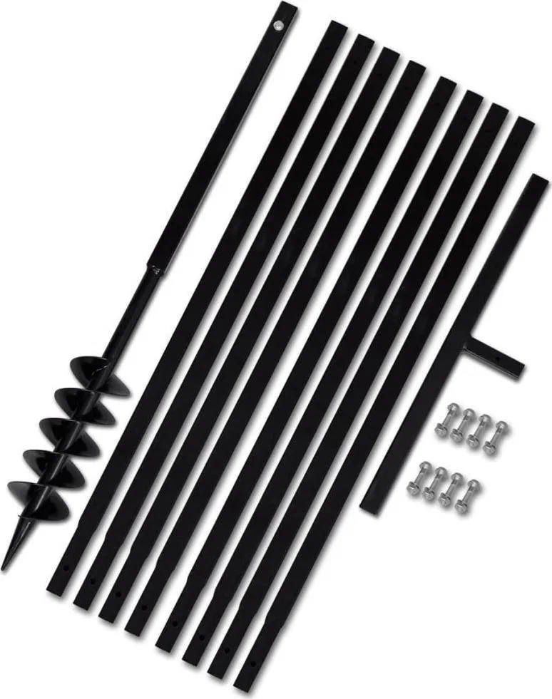 vidaXL Erdbohrer mit Griff, 100 mm, ausziehbar, 9 m, Stahl