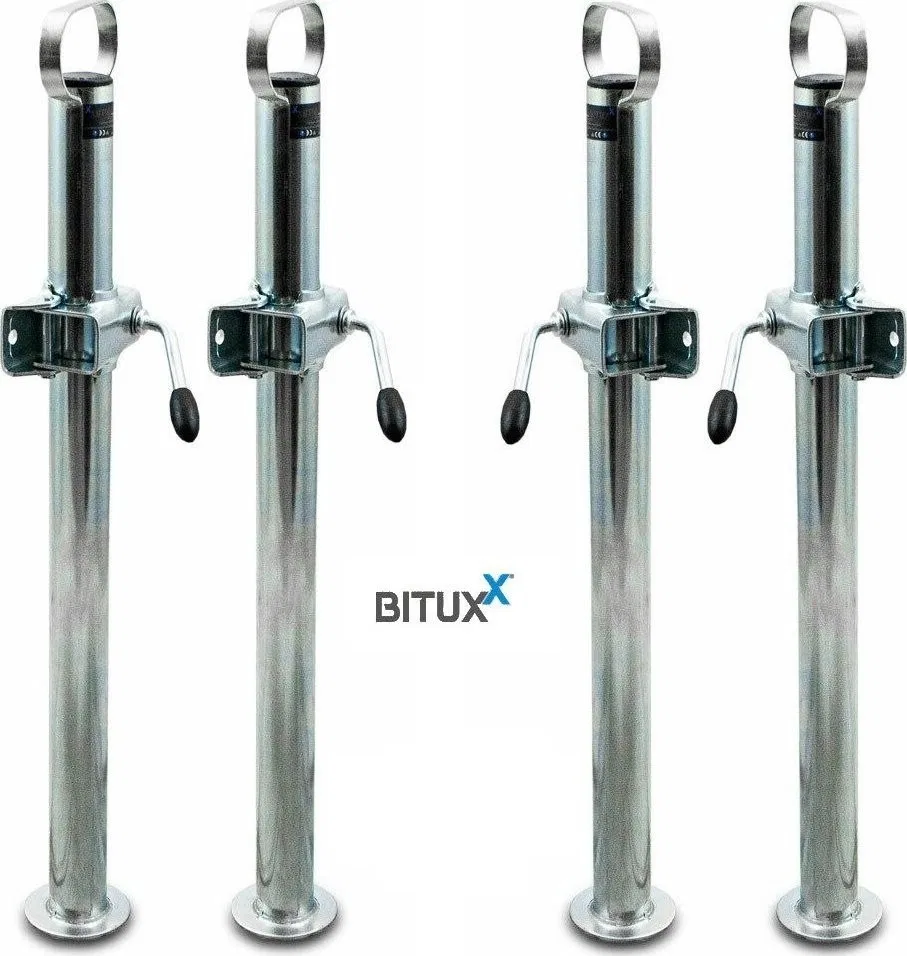 Bituxx Stützfüße mit Klemme, 70 cm, 4er-Set, universell einsetzbar für Abschleppwagen/Anhänger bis 1000 kg