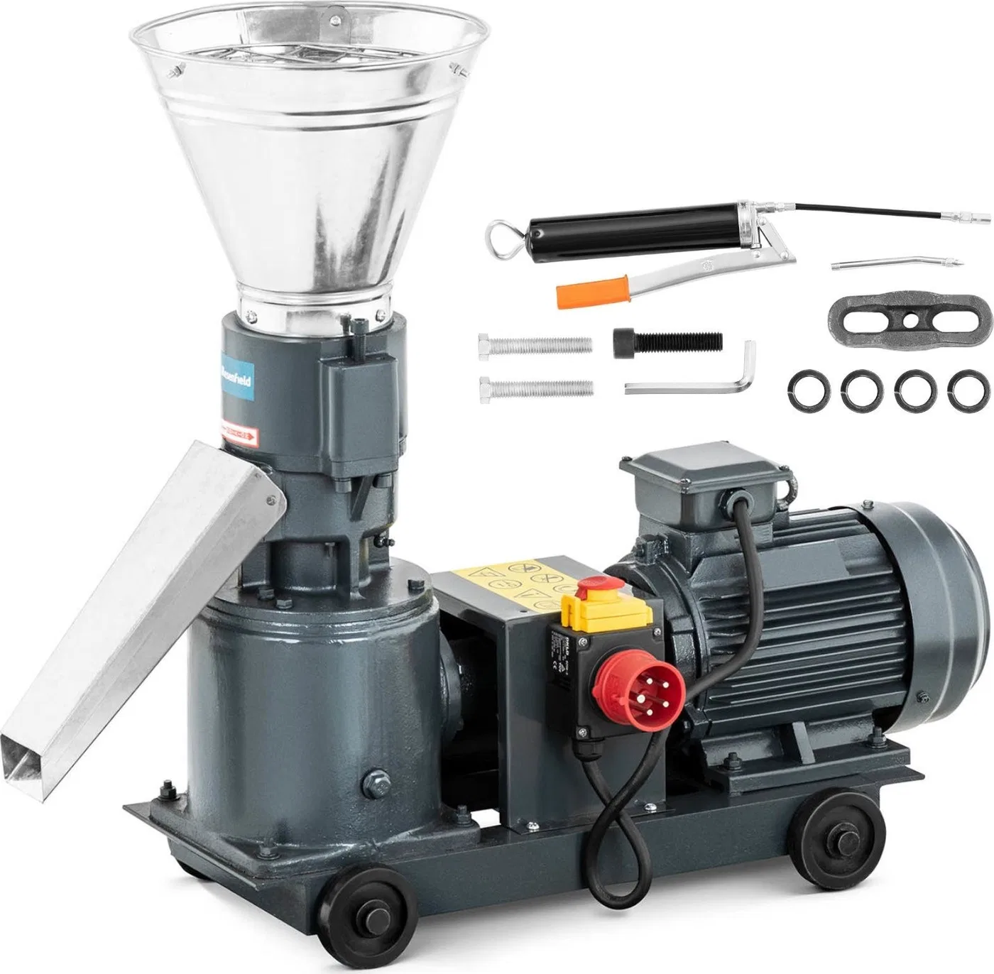 Wiesenfield Pelletiermaschine für Sägemehl und Futtermittel, industriell, 100 kg/h, Durchmesser 120 mm Pelletiermaschine für Sägemehl und Futtermittel