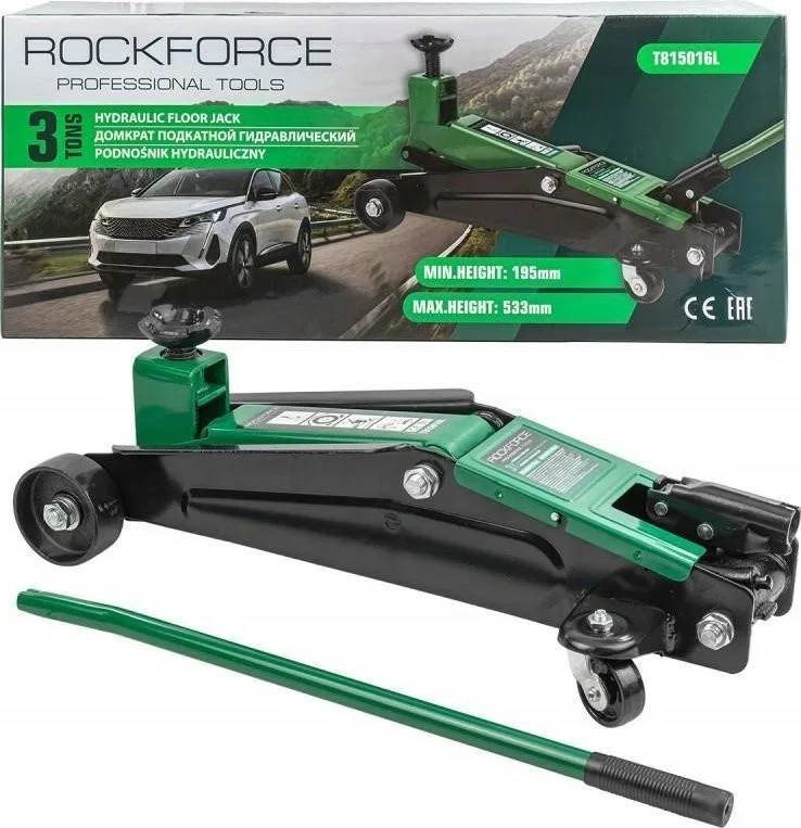 Rockforce Hydraulischer Werkstattheber 3 t (min. Hubhöhe 195 mm, max. Hubhöhe 533 mm)
