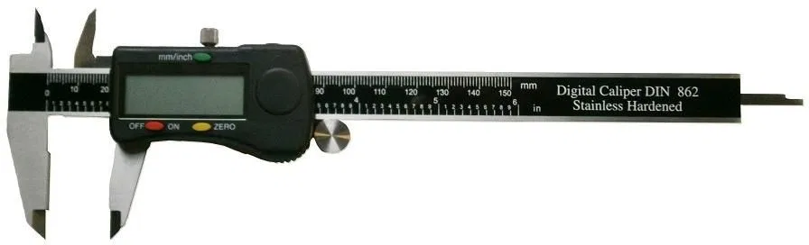 Gimex Digital-Schieblehre 150, 3 V/DATUM/SQ, schwarze Rolle (216.086)