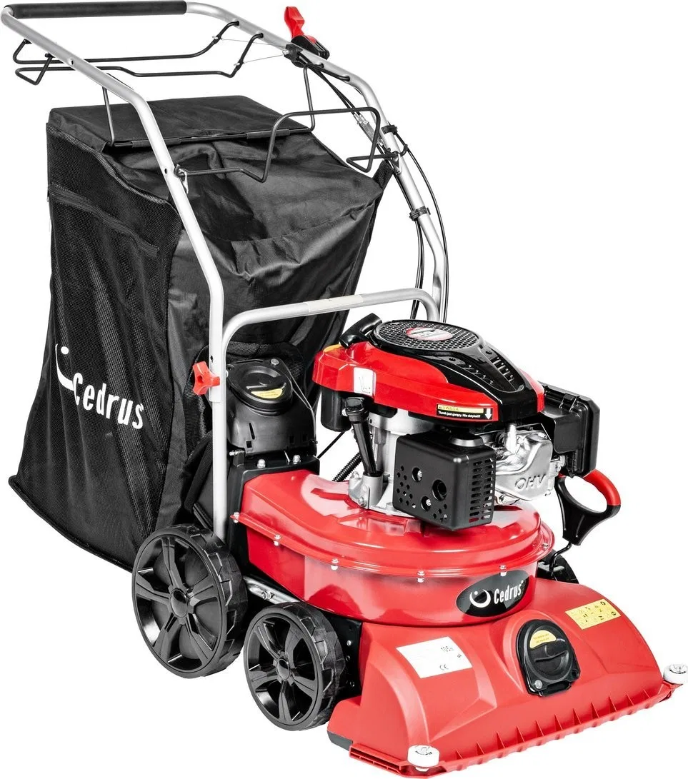 Cedrus CEDRUS LV58 S PROFESSIONELLER STAUBSAUGER + BENZINBETRIEBENER LAUBVERTICULATOR 4-in-1 GARTENBLASGERÄT AUF RÄDERN MIT ANTRIEB