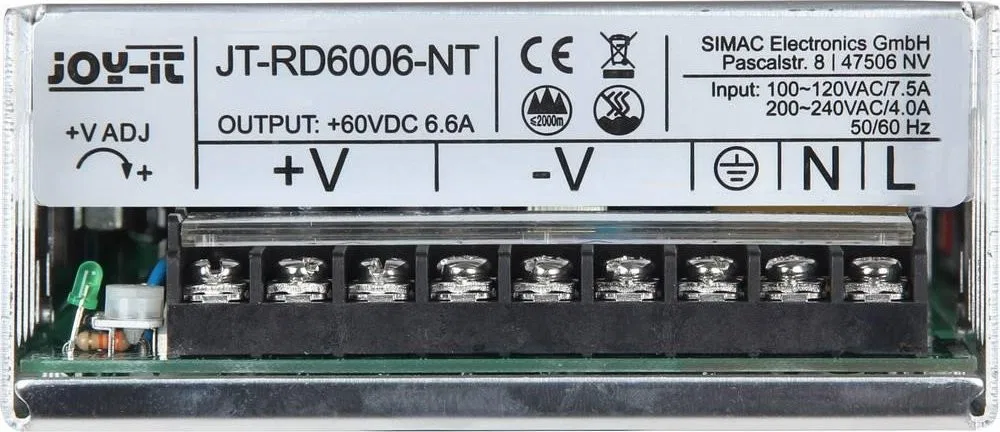 Joy-IT Joy-it Joy-IT Industrielles Netzteil, Konstantspannung (Wert: 4736932) 60 V/DC (max.) 6,6 A (max.) 400 W