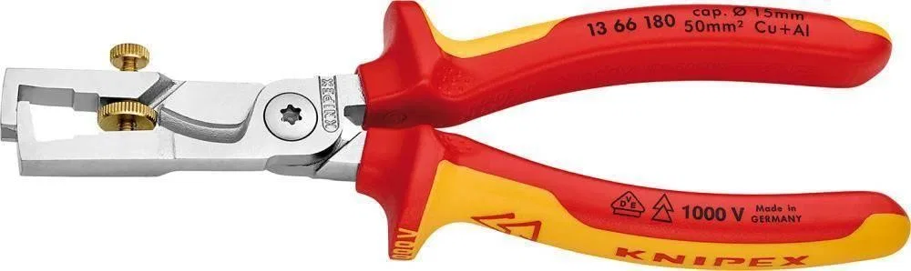 Knipex Abisolier- und Kabelschere, 180 mm