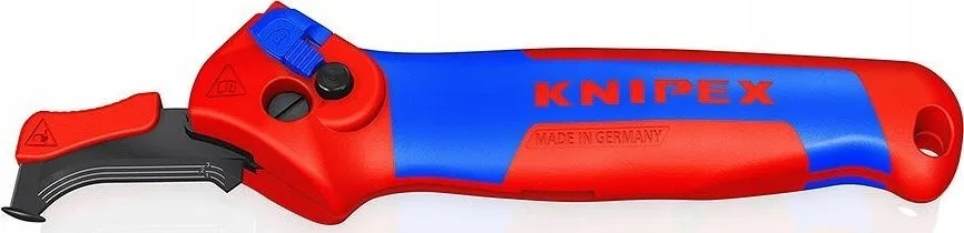 Knipex KNIPEX Abisoliermesser 16 50 145 SB, Abisolierwerkzeug (rot/blau, mit Ratschenfunktion)