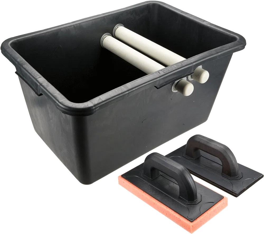 Topex Fliesenleger-Set: 40-Liter-Eimer + Spachtel mit Gummi + Spachtel mit weicher Schwammspitze (13A339)