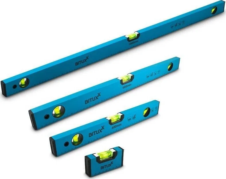 Bituxx Magnetische Wasserwaagen 10/40/60/100 cm, 4er-Set Aluminium-Wasserwaagen