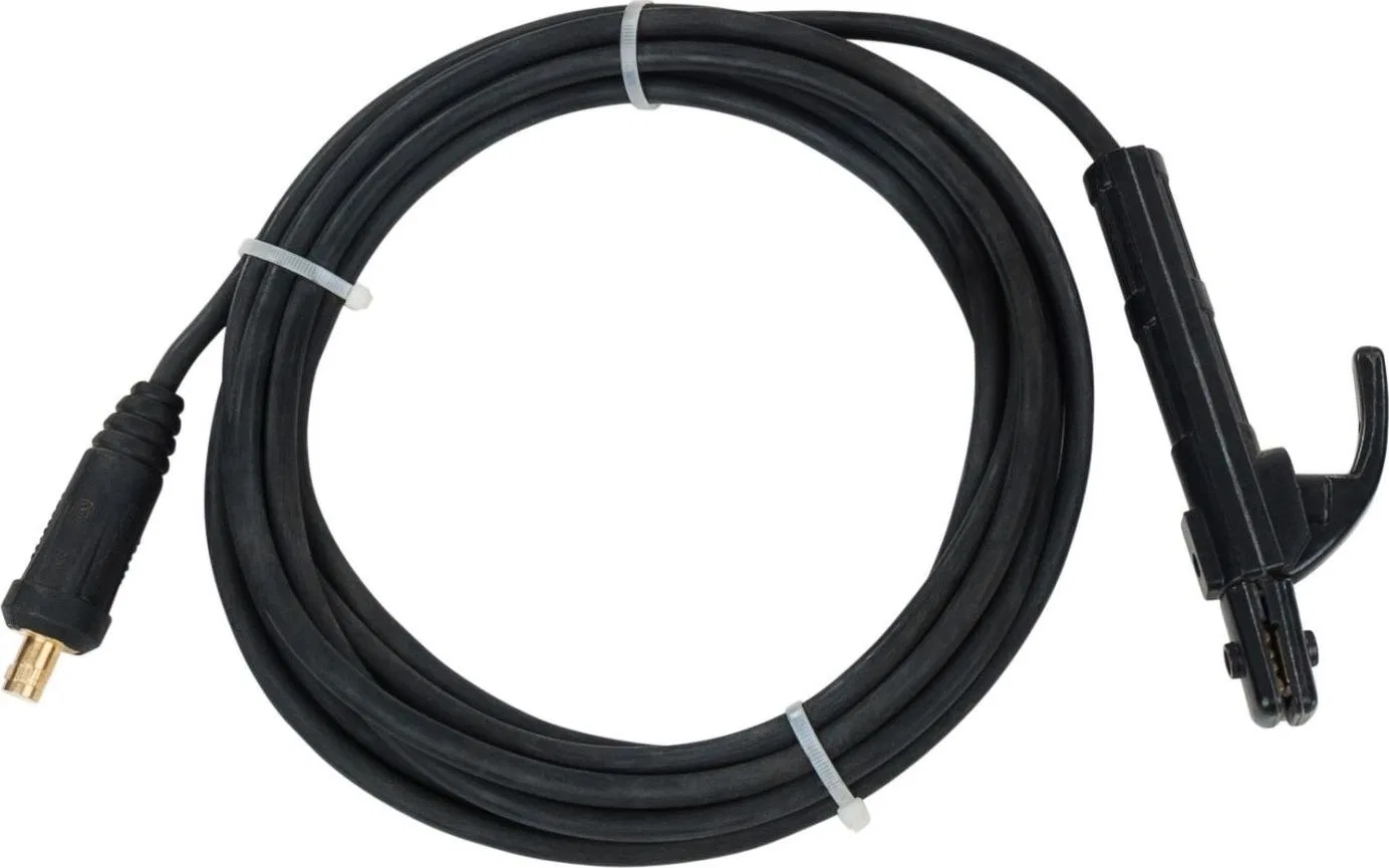 Stamos MMA-Schweißzange mit 8 m langem Kabel und DKJ 35-50-Stecker Kabel mit Zange für MMA-Schweißgeräte, dicker Stecker, 8 m lang