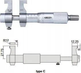Insize Mikrometer 75–100, Innenmessung, Typ C