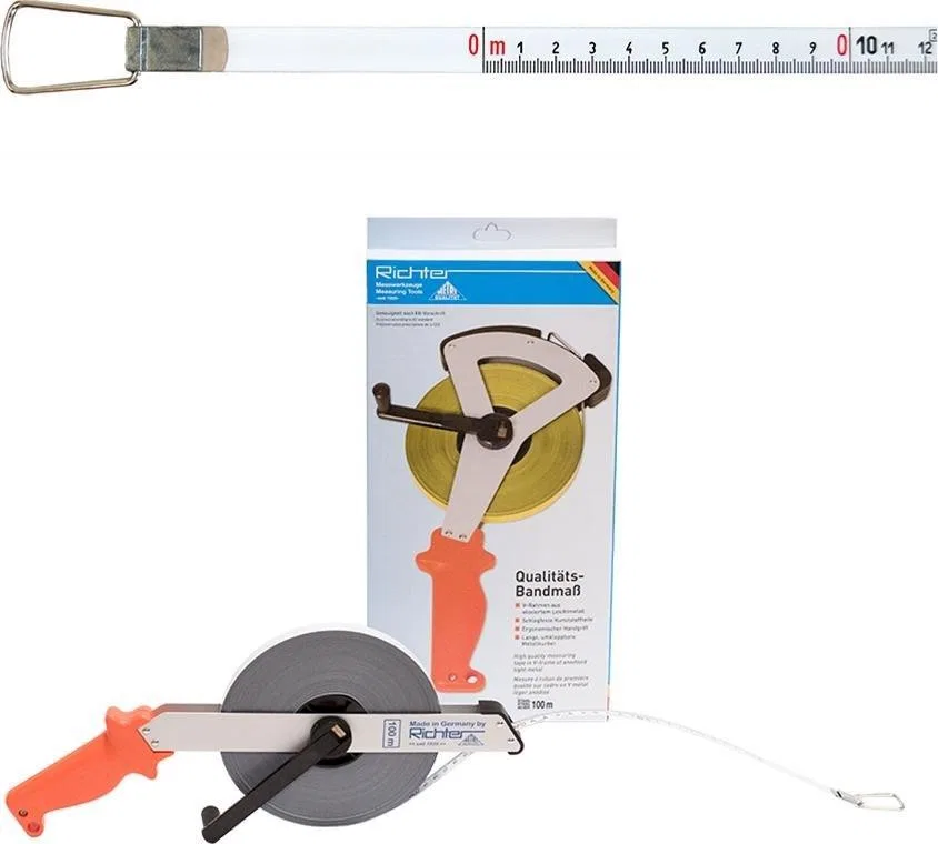 Richter Lackiertes Stahl-Rollbandmaß RICHTER 414WSR 100 m „A“