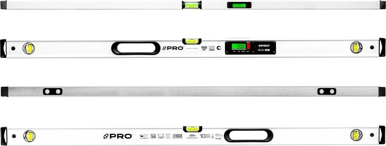 PRO-Wasserwaage PRO900 mit elektronischer Anzeige und Magneten, 120 cm