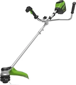 Greenworks 60-V-Rasentrimmer, Trimmer, Fahrradhalterung, bürstenloser Motor (GD60BCB)
