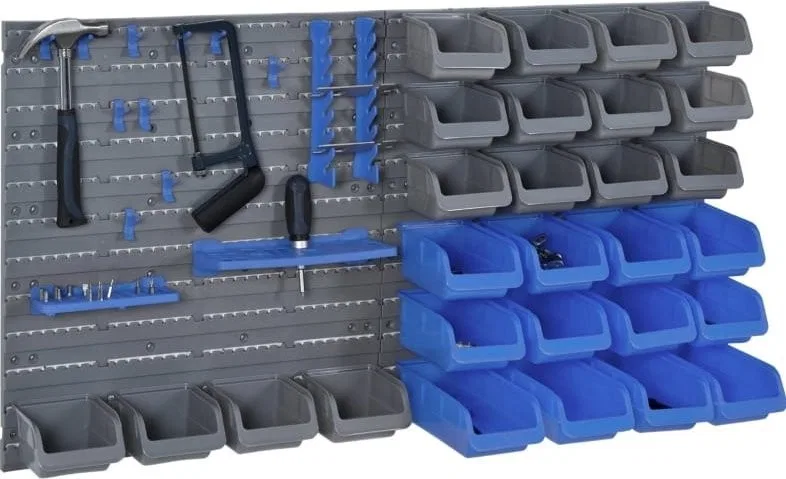 Pako Wandtafel mit Fächern, blau-grau, 44 Teile