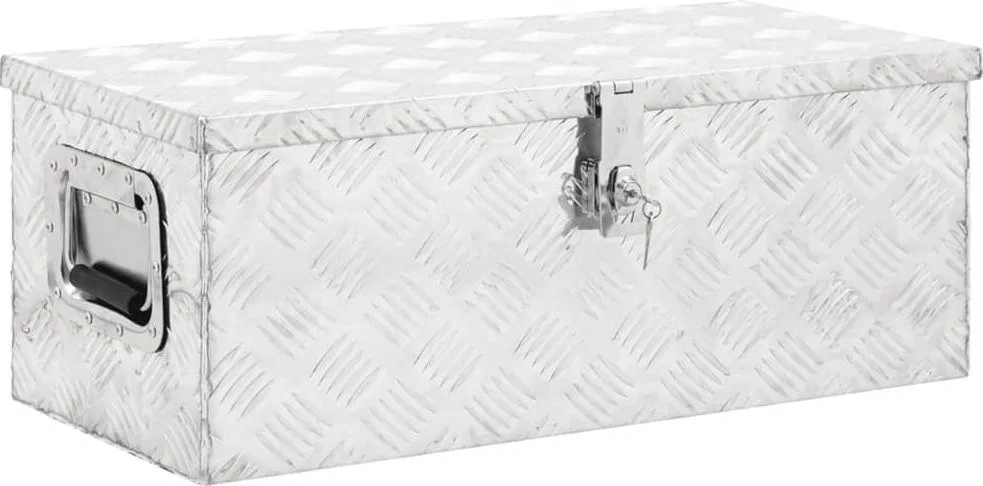 vidaXL Aufbewahrungskiste, silber, 70 x 31 x 27 cm, Aluminium
