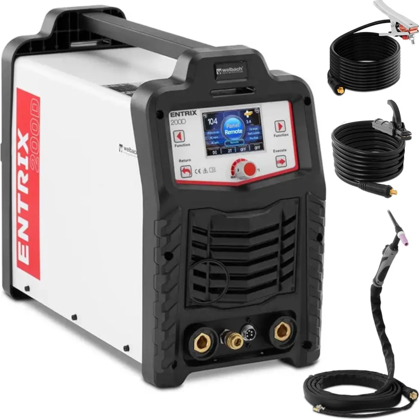 Welbach Digitales Aluminium-Schweißgerät ENTRIX TIG MMA HF AC/DC Puls 200 A Digitales Aluminium-Schweißgerät ENTRIX TIG MMA HF AC/DC Pu