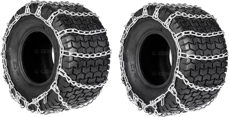 Schneeketten für 18-Zoll-Räder für Traktoren 18x7,5x8, Rasenmäher – Schneekette Cedrus Acc0087, 2er-Set –