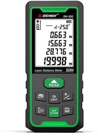 Laser-Entfernungsmesser bis zu 50 m, grüner Strahl