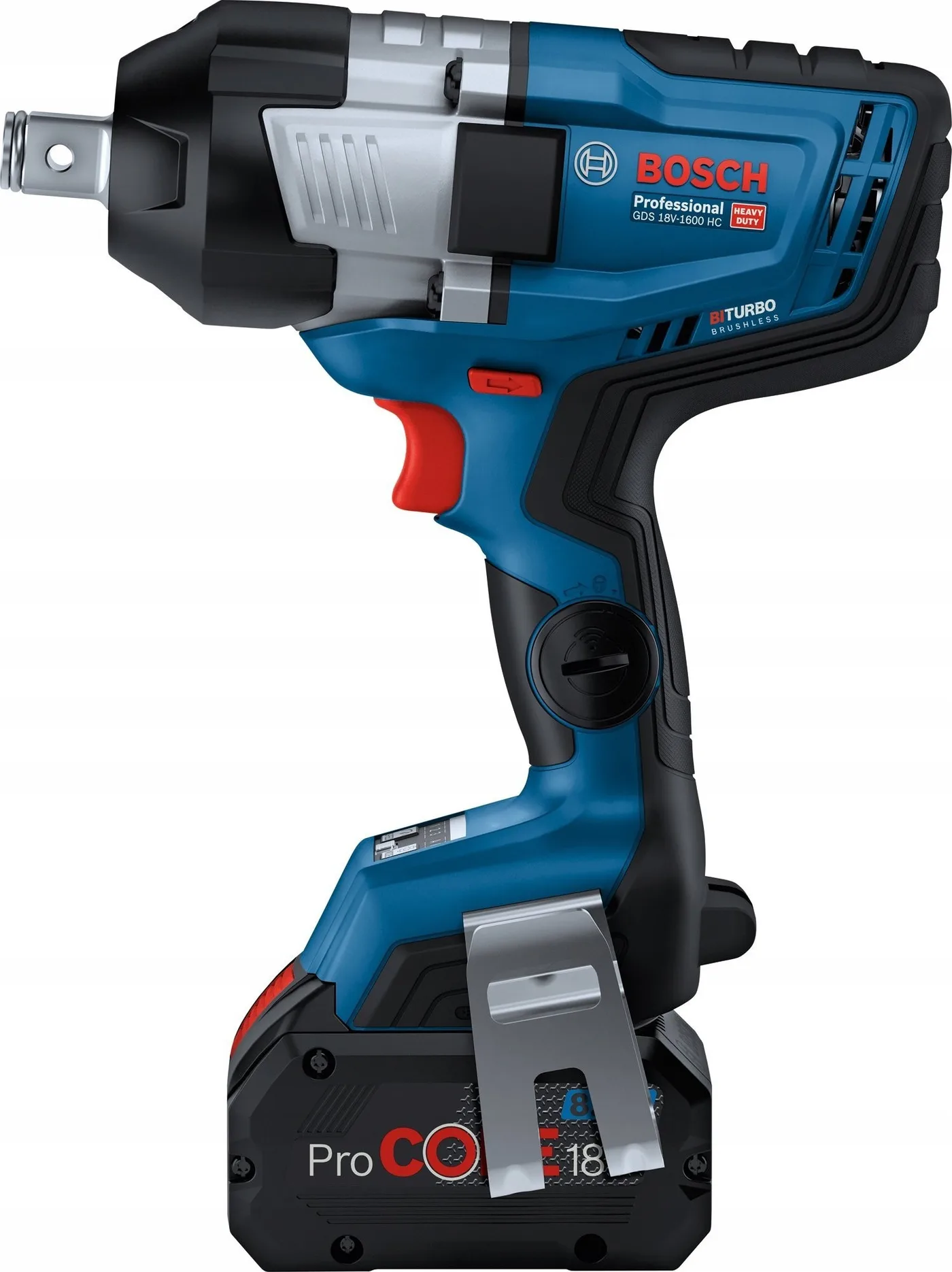 Bosch Akku-Schlagschrauber BITURBO GDS 18V-1600 HC Professional, 18 Volt (blau/schwarz, 2x ProCORE18V-Akku)