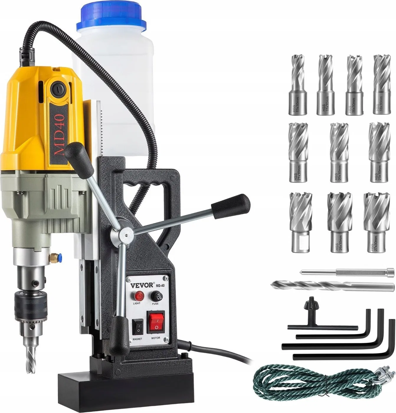 Tragbare Magnetbohrmaschine, Kernbohrmaschine, 1100 W, 12 Bohrer
