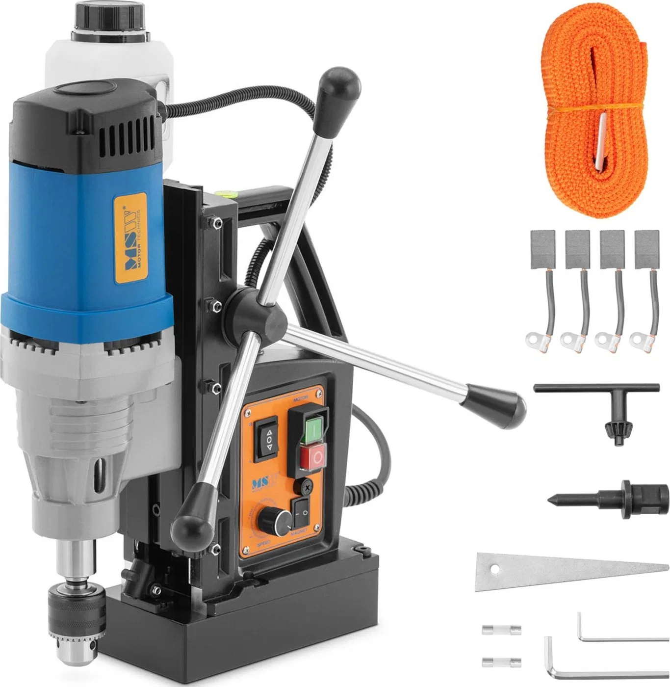 Bohrmaschine MSW Magnetbohrmaschine mit Laser zum Gewindeschneiden und Vertiefen, 475 U/min, 1300 W Magnetbohrmaschine mit Laser zum
