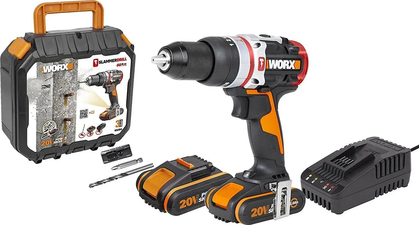 Bohrschrauber Worx WX354 20 V, 2 Akkus à 2 Ah