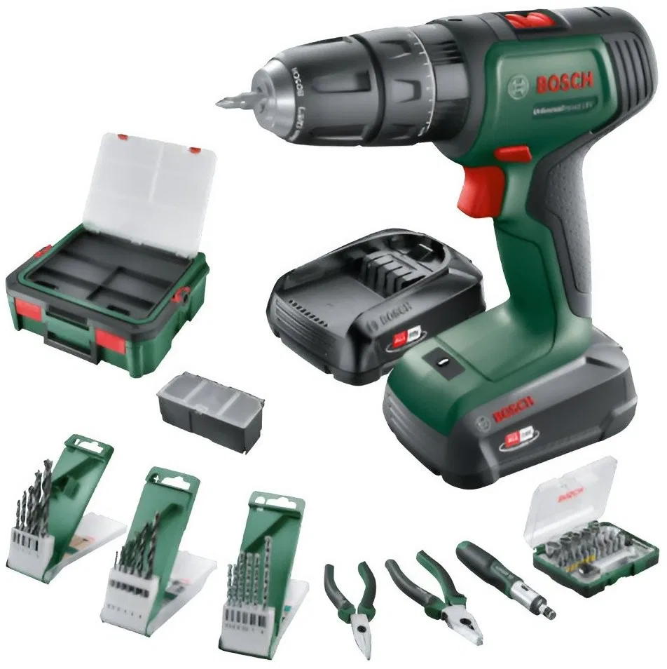 Bosch UniversalImpact 18-V-Bohrschrauber mit 2 Akkus à 1,5 / 2 Ah (06039D4108)