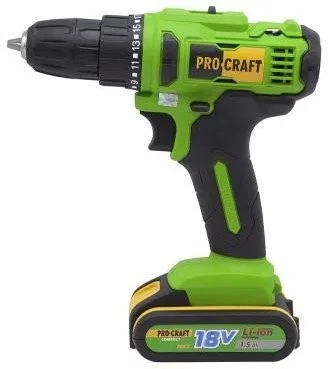 Akku-Bohrschrauber ProCraft PA18C, 18 V, 2 × 1,5 Ah, 32 Nm