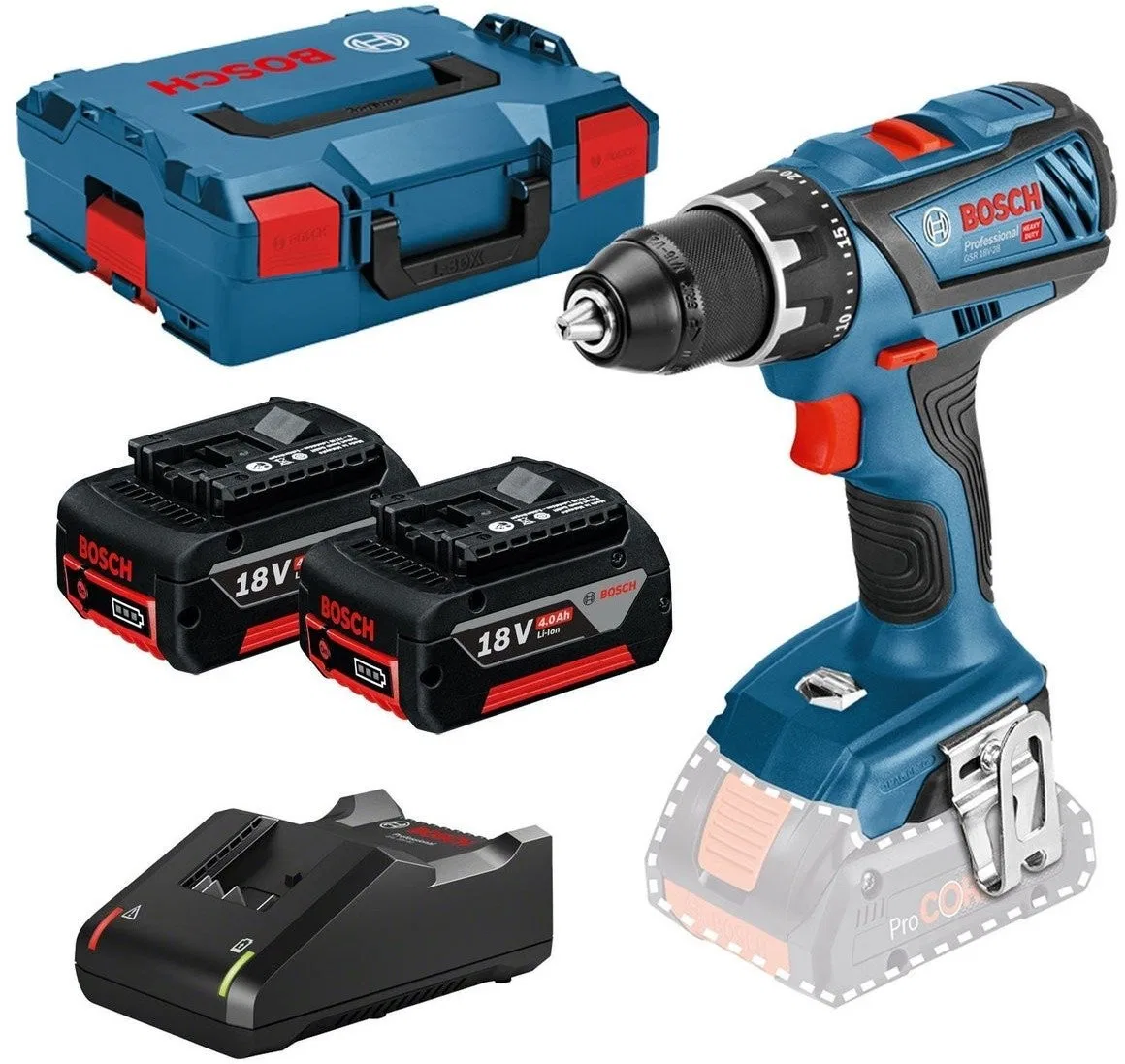 Bosch Akku-Bohrschrauber GSR 18V-28, 18 V, 2 Akkus à 4 Ah (0615990K3S)