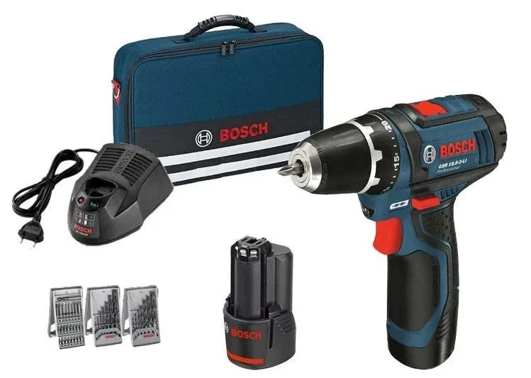 Bosch Akku-Bohrschrauber GSR 12V-15, 12 V, 2 Akkus à 2 Ah (0615990GB0)