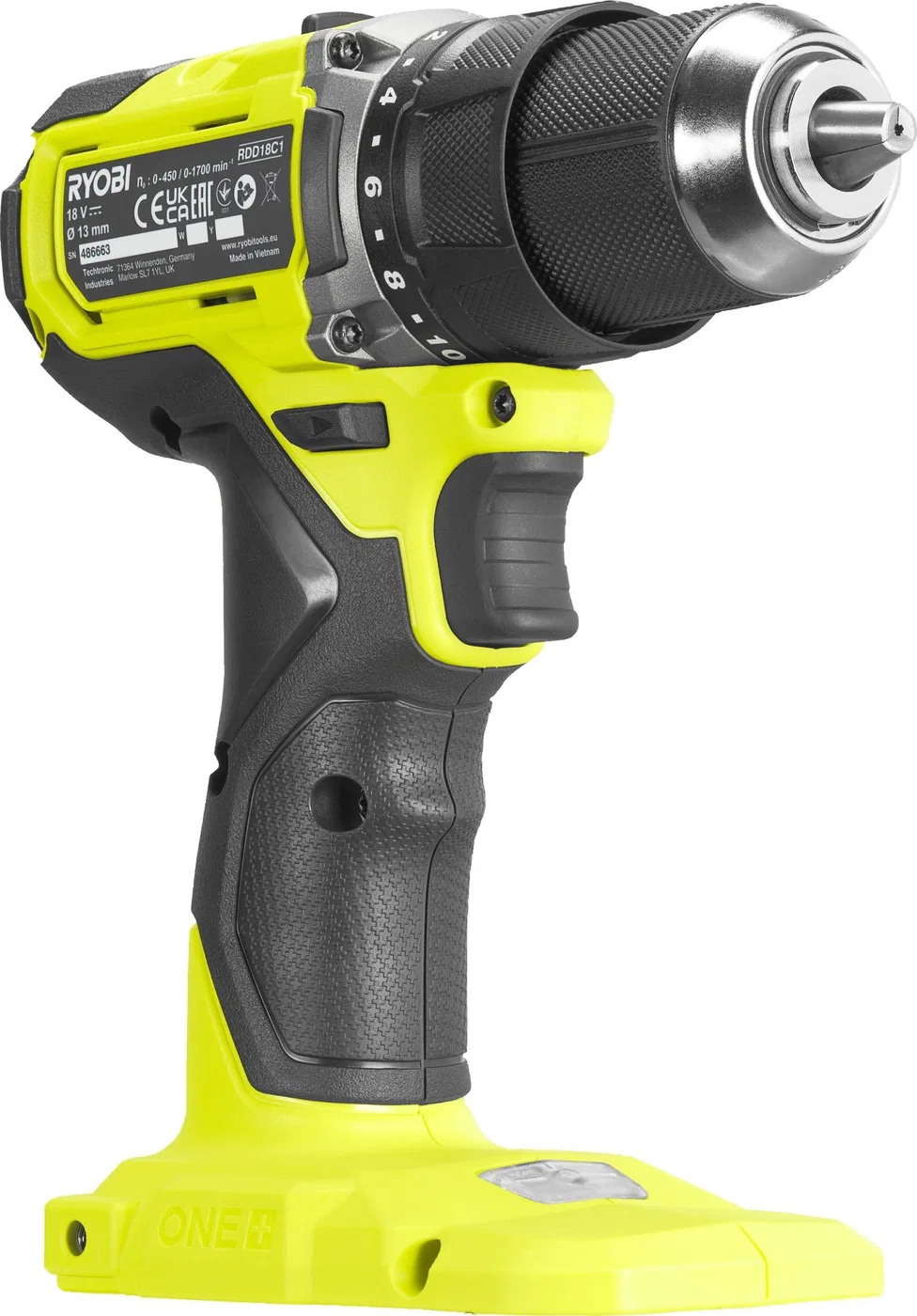 Akku-Bohrschrauber RYOBI ONE+ RDD18C1-0, 18 V, 60 Nm, ohne Akku