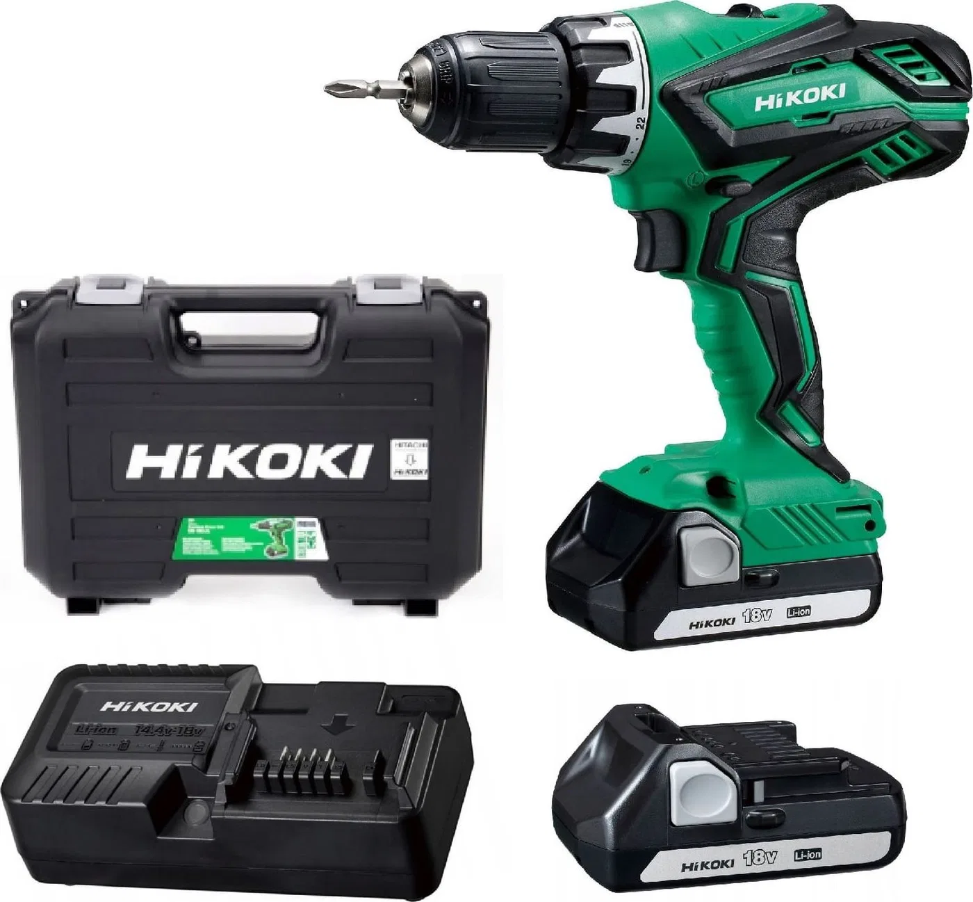 Bohrschrauber Hikoki DS18DJL WCZ 18 V, 2 Akkus à 1,5 Ah