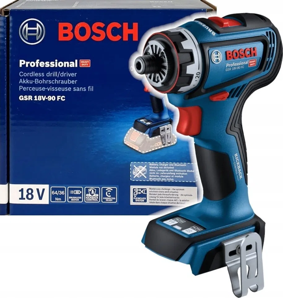Bosch BOSCH.SCREWDRIVER GSR 18V-90 FC SOLO 64/36 Nm mit austauschbaren Aufsätzen 0x GFA