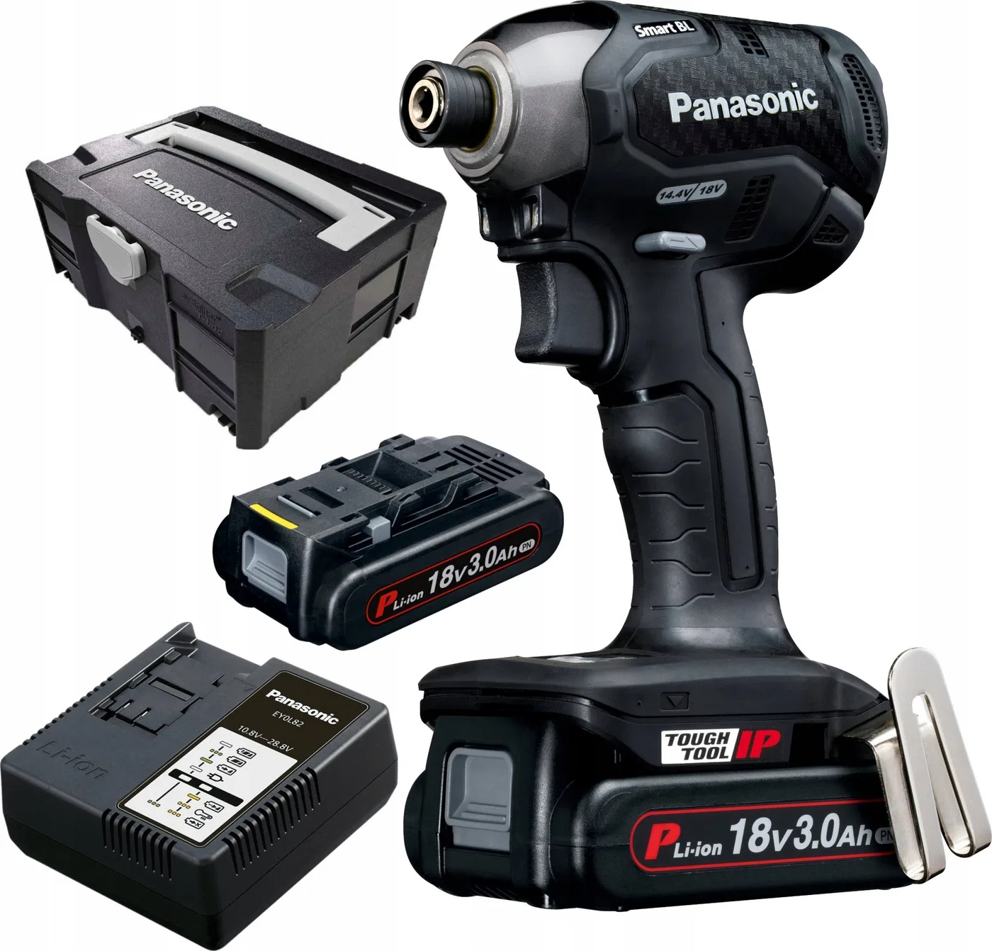 Panasonic 18-V-Schlagschrauber Panasonic EY76A1 + Systainer + 2x 3,0 Ah + Ladegerät