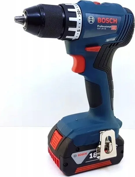 Bosch Professional Akku-Schrauber BOSCH Professional GSR, 18 V-45, 2 × 3,0 Ah, Drehmoment 21–45 Nm, 13 mm