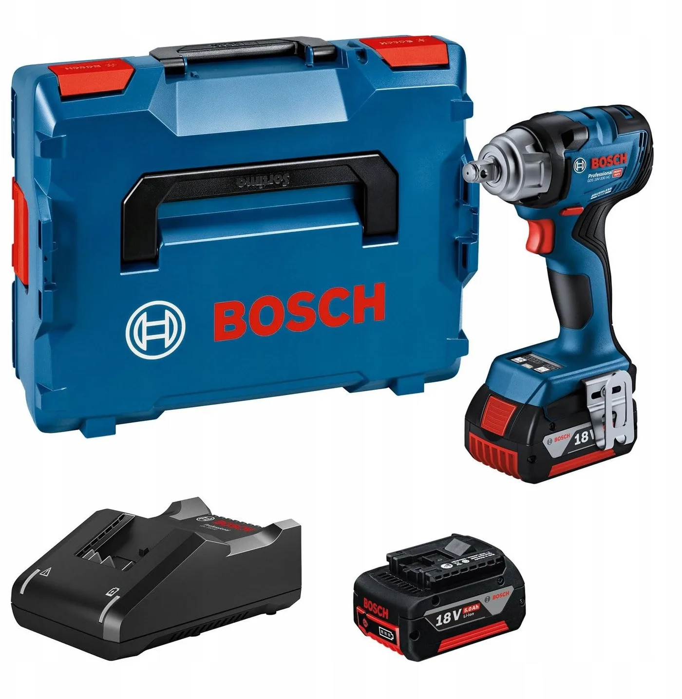 BOSCH 1/2"-Schlagschrauber GDS 18V-330 HC 2x5,0 Ah 330 Nm LB