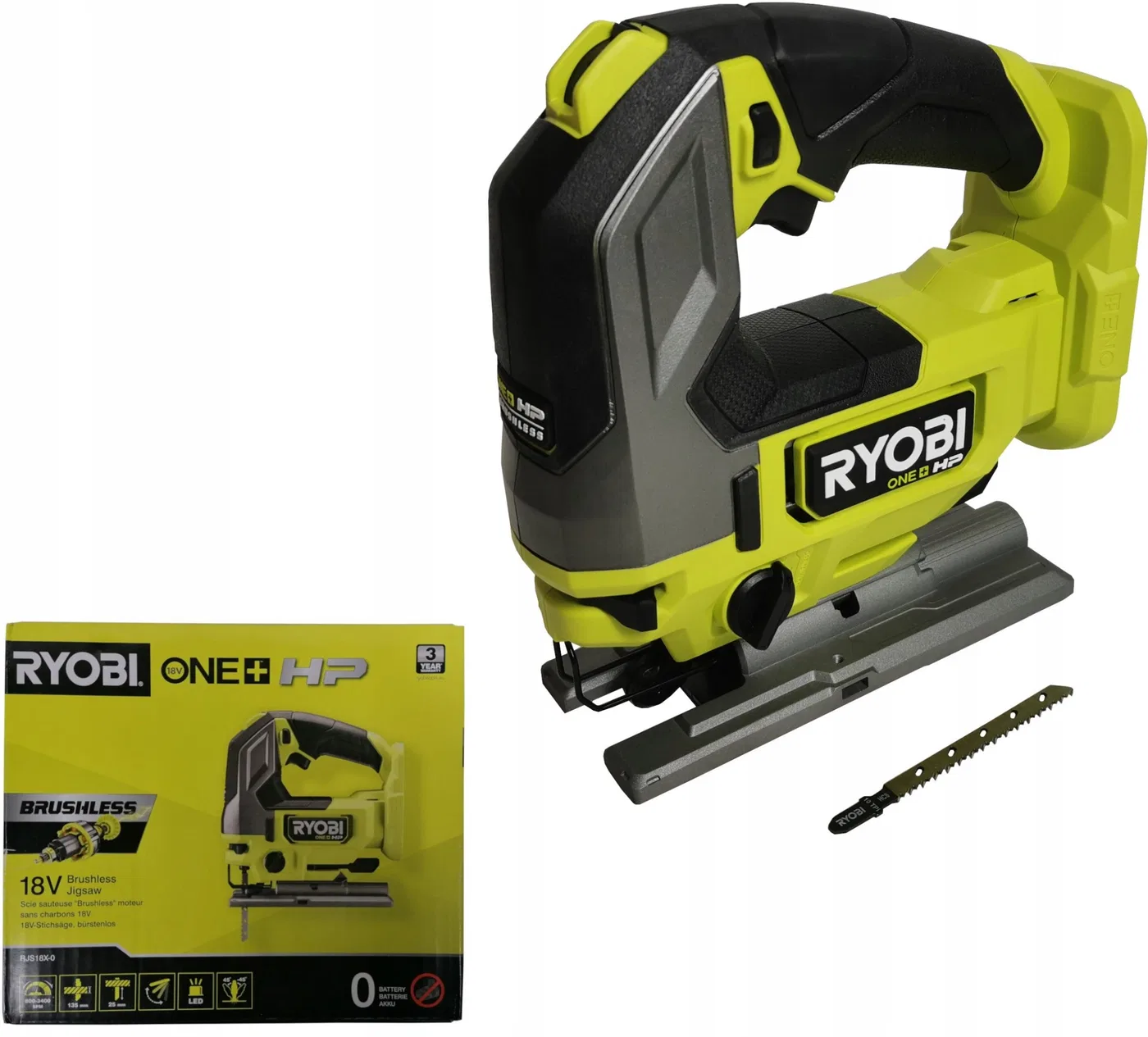 Akku-Stichsäge RYOBI ONE+ HP RJS18X-0, 18 V, 135 mm, ohne Akku