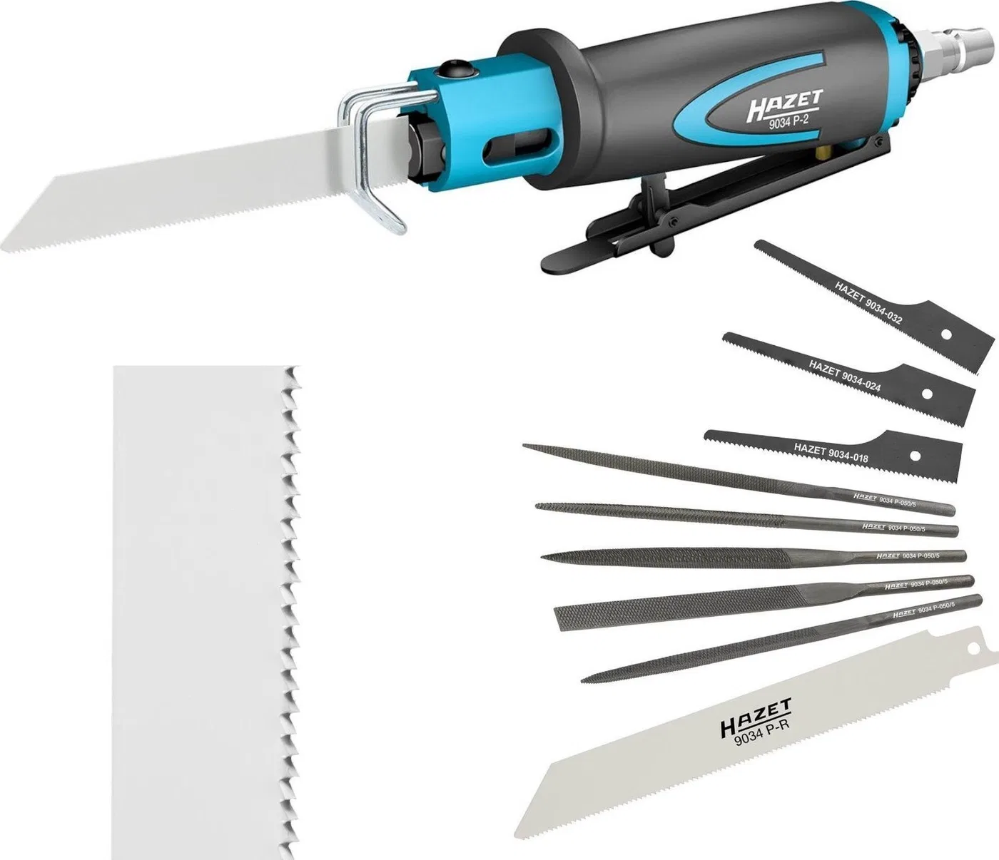 Hazet-Stichsäge Hazet Jigsaw 9034P-2, Body Saw (schwarz, inkl. 4 Sägeblätter, 5 Feilen)