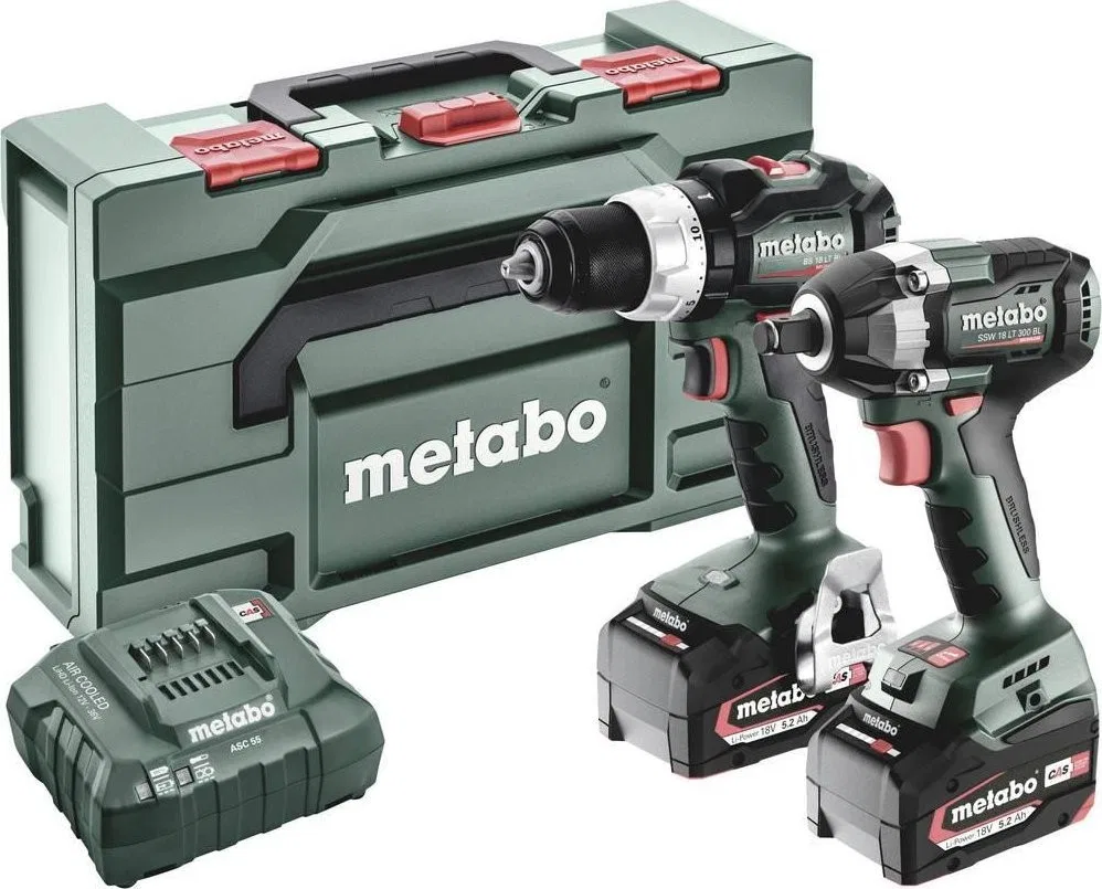 Metabo-Elektrowerkzeugset METABO.COMBO-SET 18 V 2.9.3 (BS 18 LT BL + SSW 18 LT 300 BL) 2x5,2 Ah METABOX