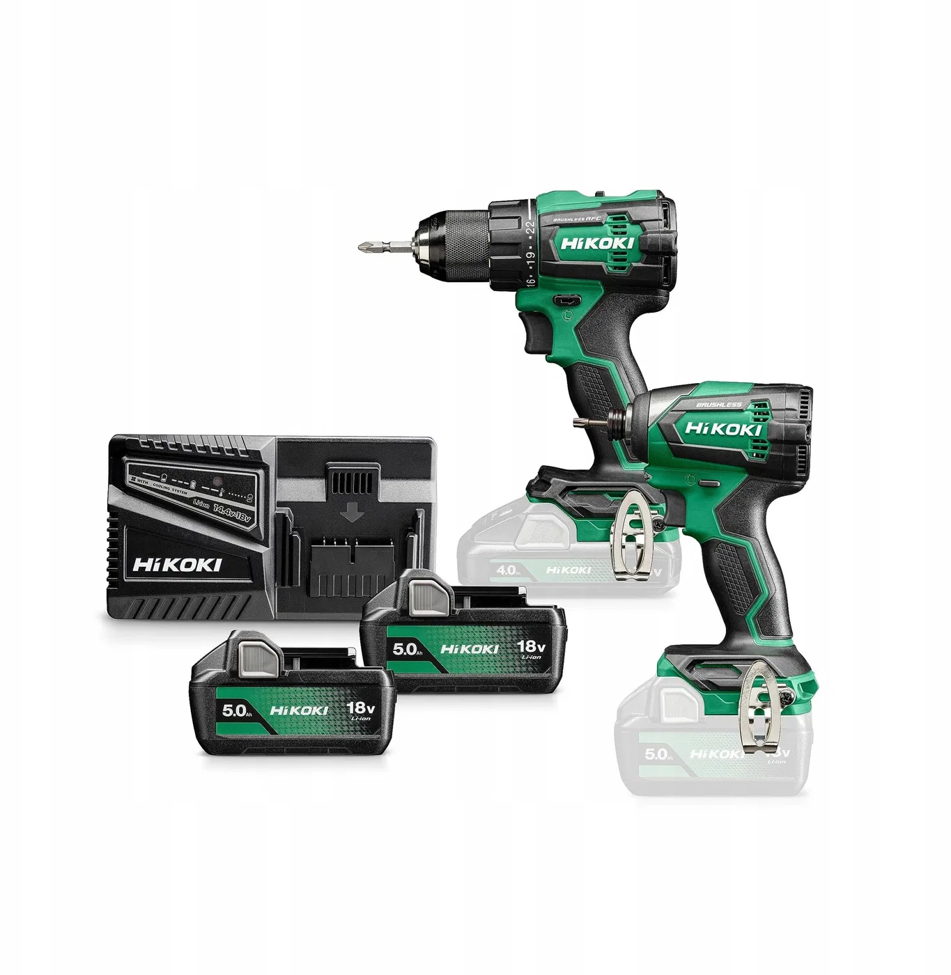 HIKOKI.SET 18 V KC18DE WBZ (DS18DE + WH18DE) 2x5,0 Ah HSC