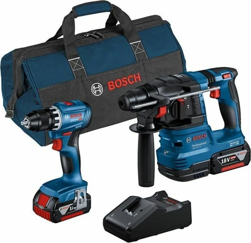 Bosch-Elektrowerkzeugset: Bohrerset und Zubehör BOSCH GSR18V-45 + GBH 18V-22 18 V
