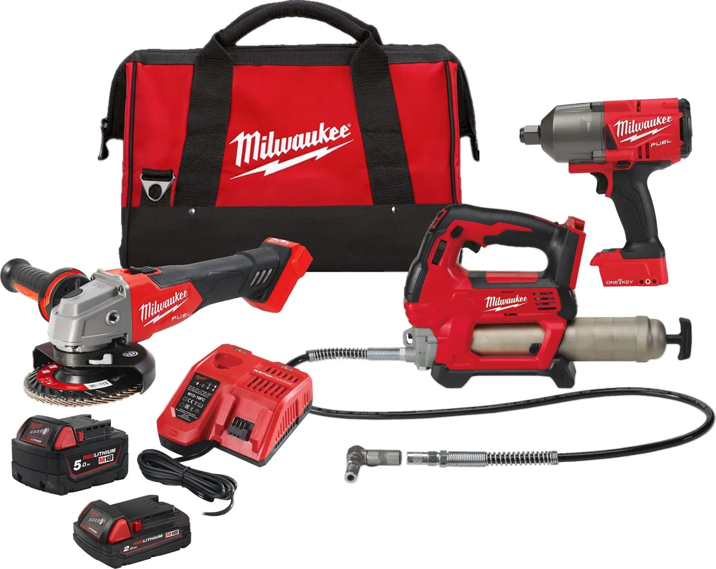 Milwaukee 7-teiliges Elektrowerkzeug-Set (M18 FPP3AK-523B)