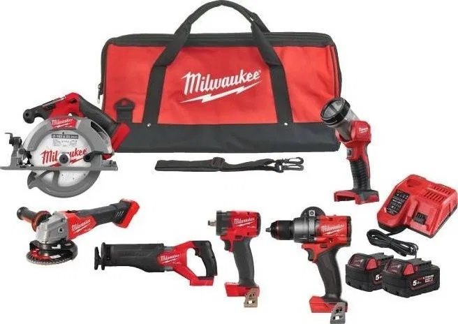 Milwaukee 10-teiliges Elektrowerkzeug-Set (M18 FPP6H3-502B)