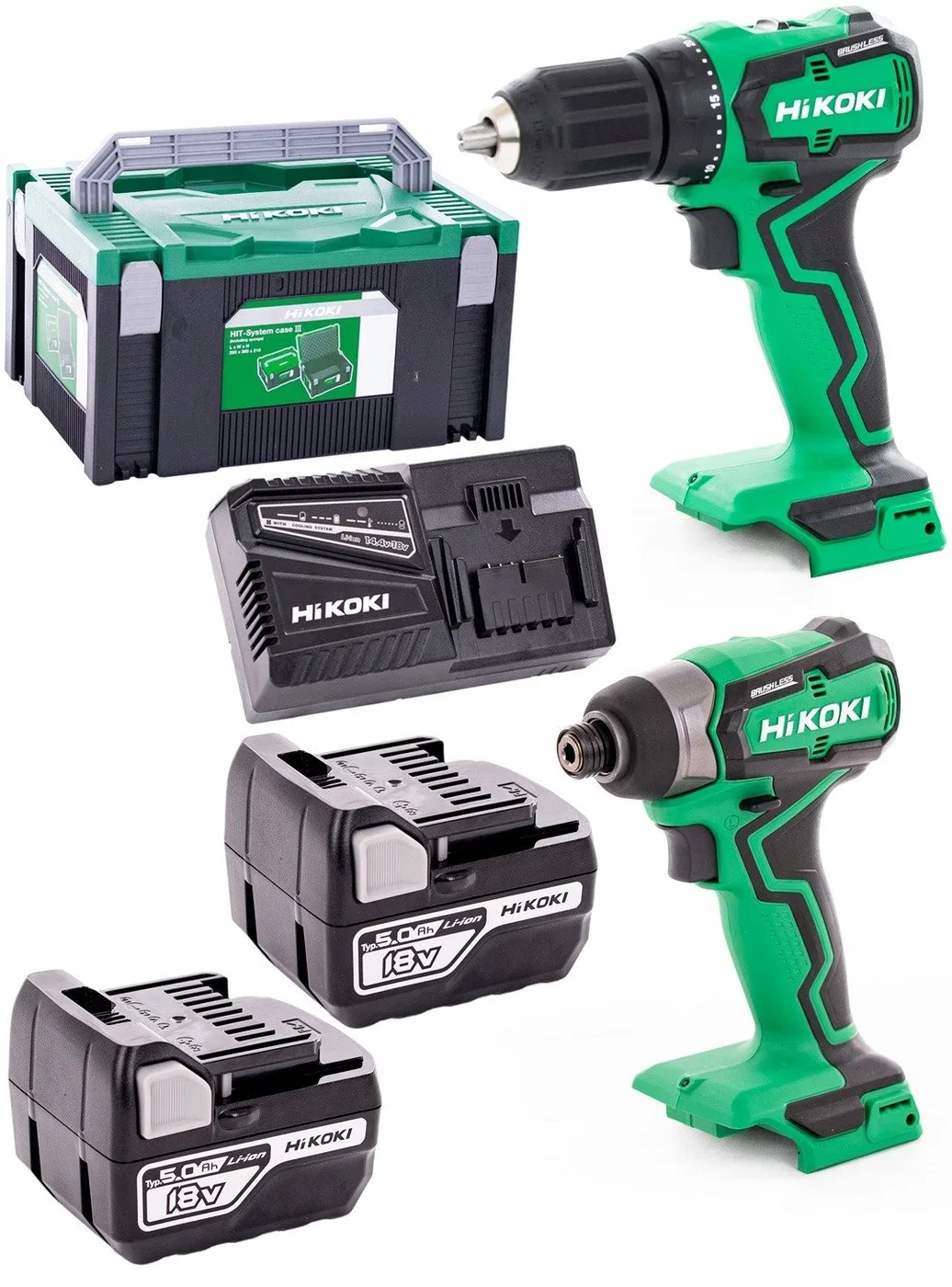 HIKOKI.SET 18 V KC18DD WBZ (DV18DD + WH18DD) 2x5,0 Ah HSC