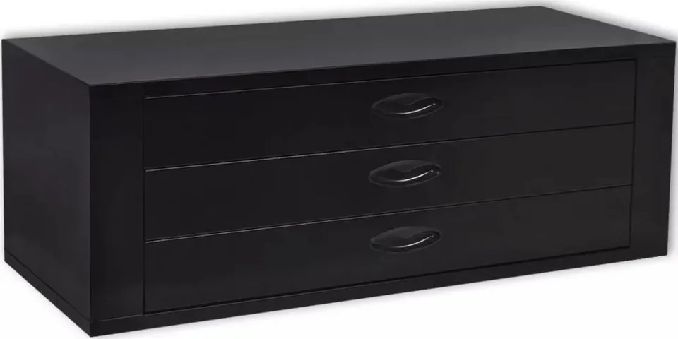 vidaXL Metall-Werkzeugschrank mit 3 Schubladen, schwarz