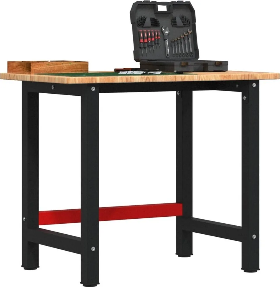 vidaXL vidaXL Arbeitstisch, hellbraun, 100 x 60 x 81,5 cm, massives Eichenholz