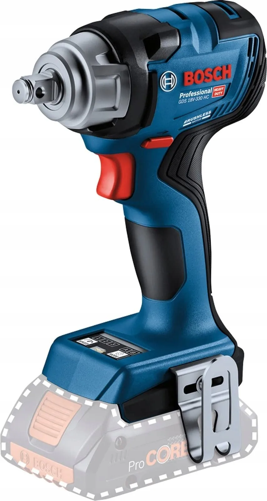 Bosch GDS 18V-330 HC PROFESSIONAL, Schlagschrauber, Schwarz, Blau, Rot, 1/2", 2800 U/min, 560 N·m, 1200 U/min – SOLO