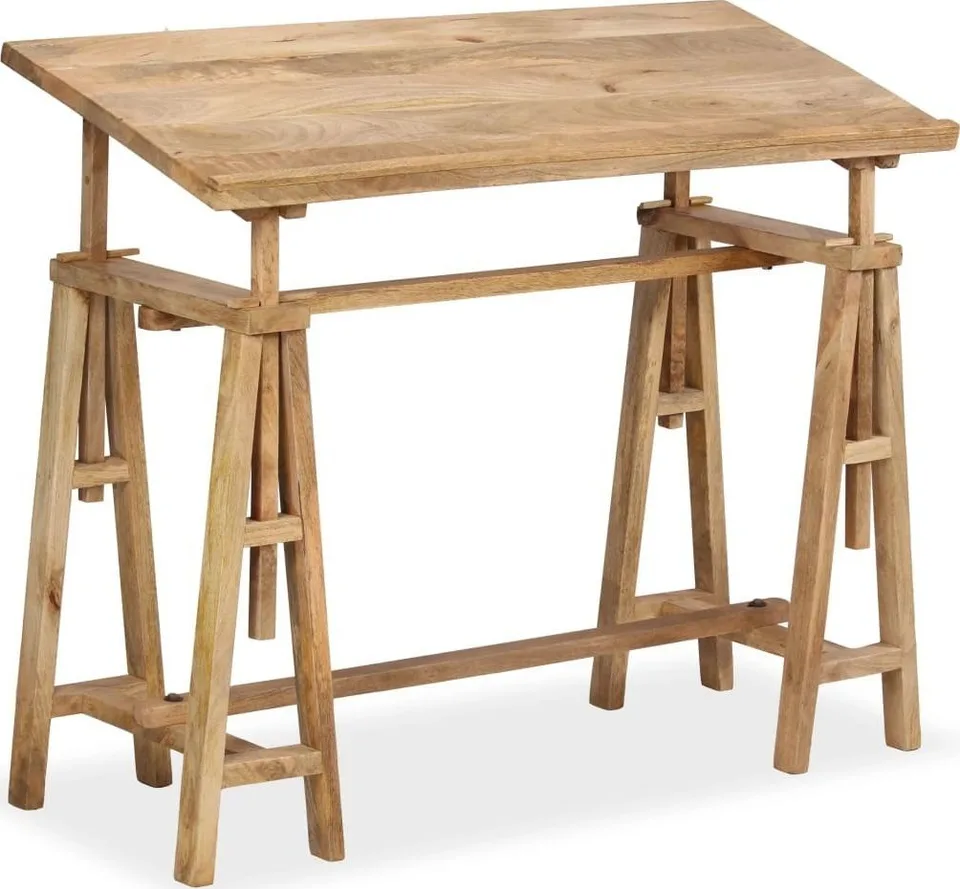 vidaXL Zeichentisch, massives Mangoholz, 116 x 50 x 76 cm