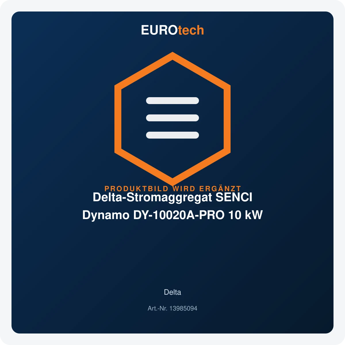 Delta-Stromaggregat SENCI Dynamo DY-10020A-PRO 10 kW
