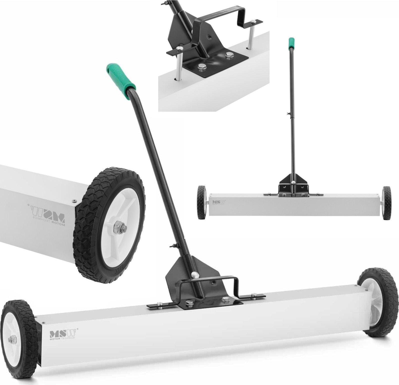 MSW Magnetkehrbesen zum Aufsammeln von Nagelspänen, auf Rädern, Breite 90 cm Magnetkehrbesen zum Aufsammeln