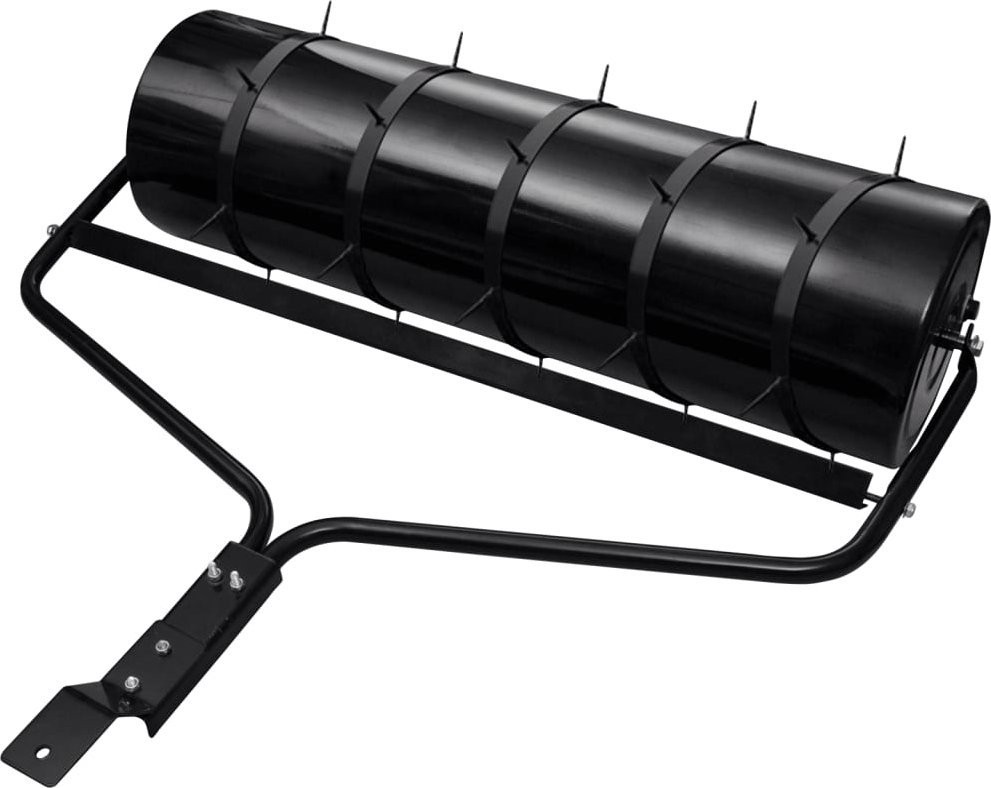 vidaXL Rasenwalze mit Belüfter, schwarz, 63 l, Eisen